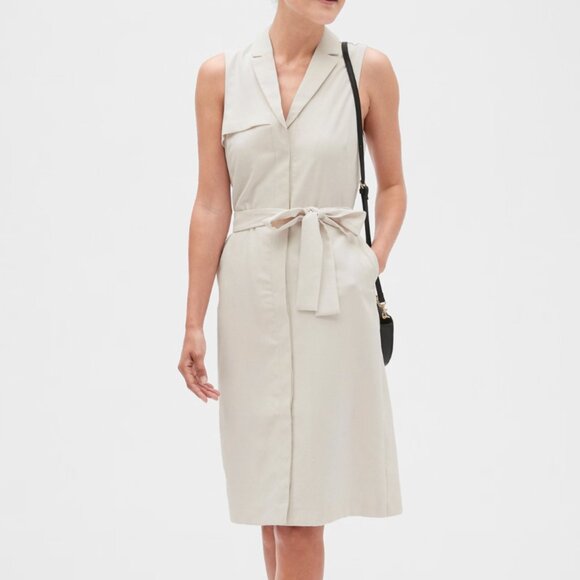 Banana Republic Belted Trench Shirt Dress Vest - SEATH Dress - NWT (size 6) - Picture 1 of 6